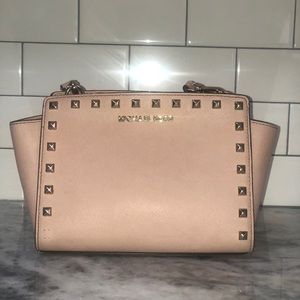 Blush Pink Michael Kors Studded Crossbody Bag